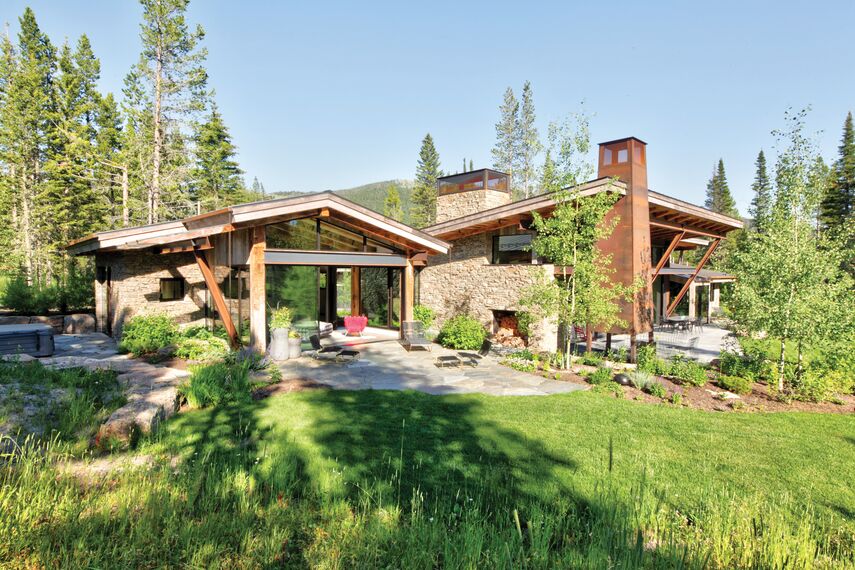 ConceptSystem 77 Alumínium ablakok, ConceptSystem 77 Alumínium ajtók, HiFinity Alumínium tolóajtók és Purity Fogantyúk - Flying Star Residence található Bridger Canyon, Amerikai Egyesült Államok