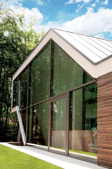 ConceptSystem 77 Alumínium ablakok, ConceptSystem 77 Alumínium ajtók, ConceptWall 50 Alumínium függönyfalak, CS 86-HI (c) Törölt rendszerek és CP 50 Alumínium tolóajtók - Van Acker Sissau villa található Loppem, Belgium